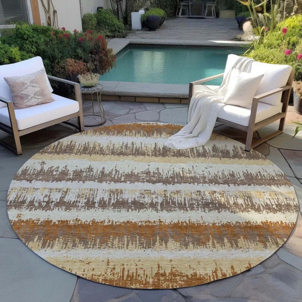 LOOMLAN Rugs Nyelle Mocha Washable Indoor-Outdoor Rug