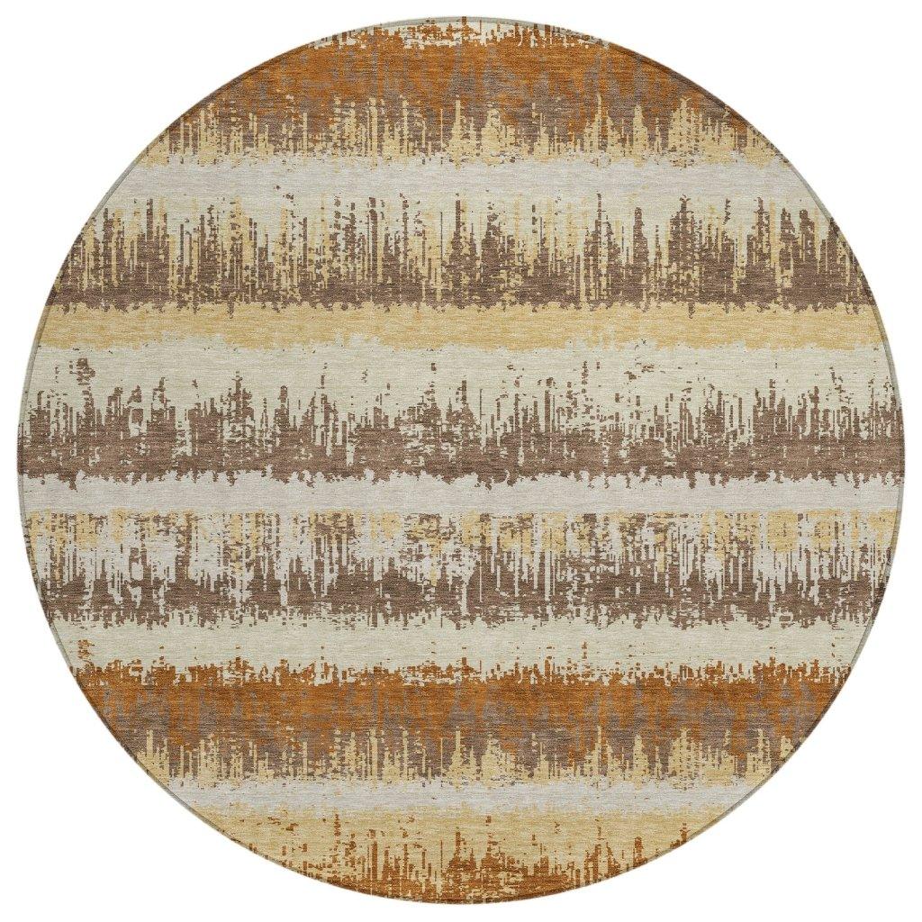 LOOMLAN Rugs Nyelle Mocha Washable Indoor-Outdoor Rug