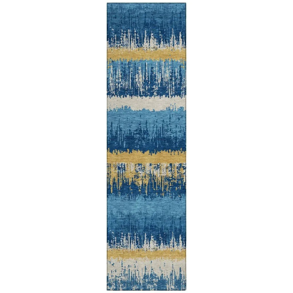 LOOMLAN Rugs Nyelle Navy Washable Indoor-Outdoor Rug