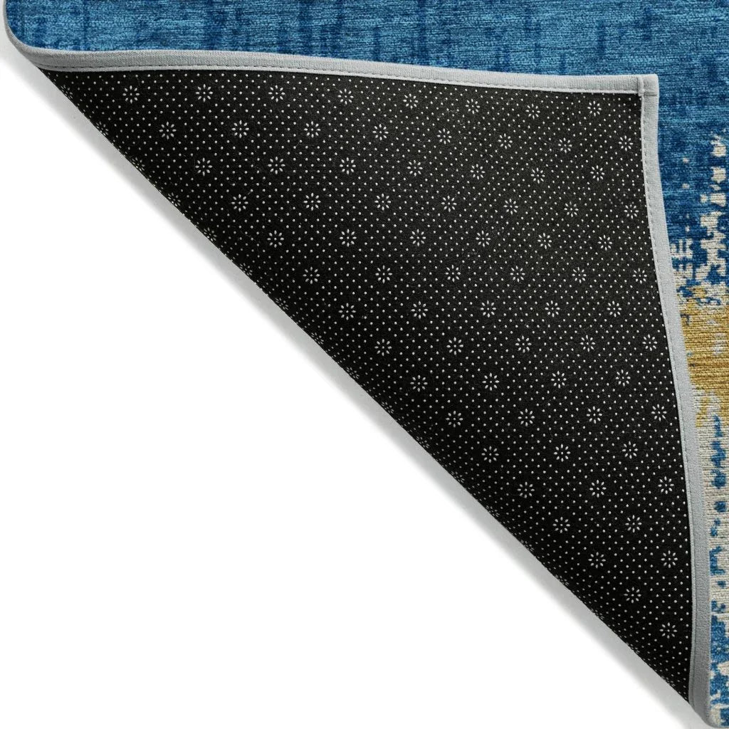 LOOMLAN Rugs Nyelle Navy Washable Indoor-Outdoor Rug