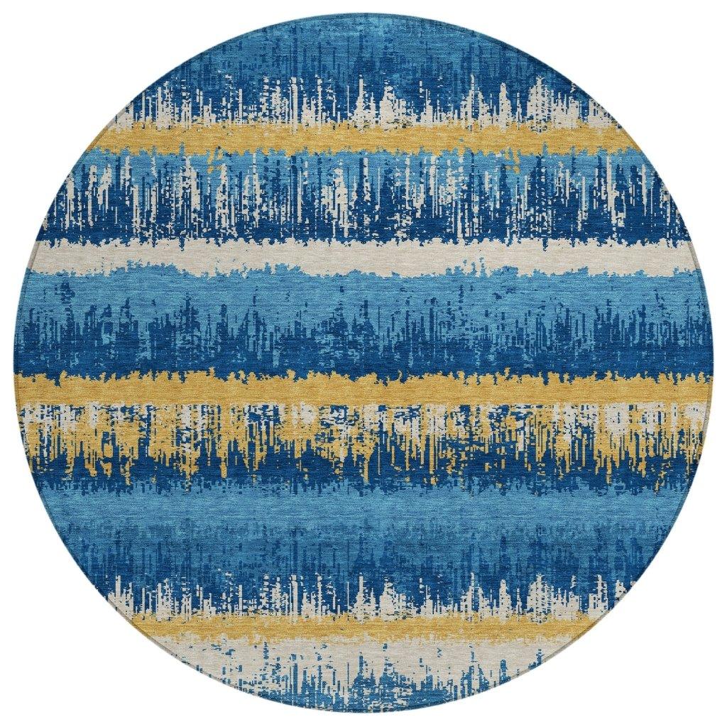 LOOMLAN Rugs Nyelle Navy Washable Indoor-Outdoor Rug