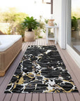 LOOMLAN Rugs Oceana Black Washable Indoor-Outdoor Rug
