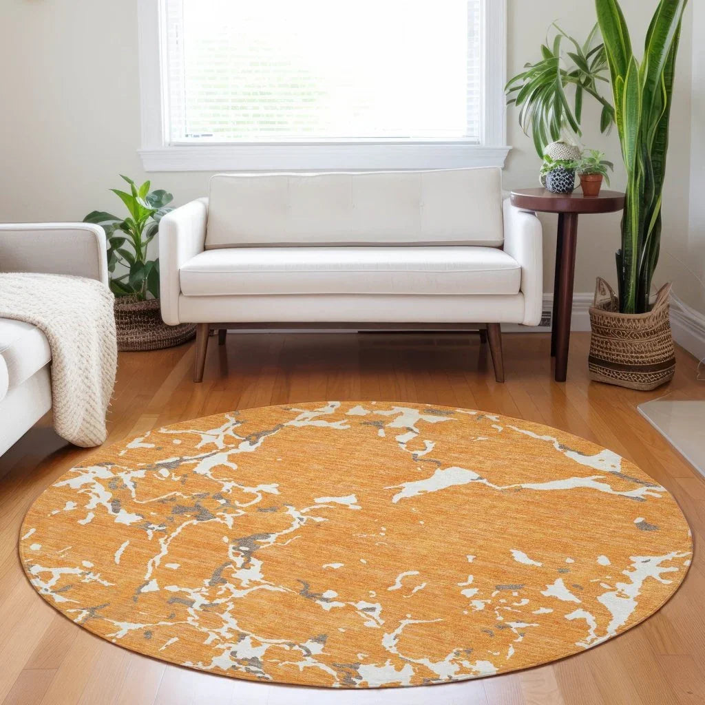 LOOMLAN Rugs Oceana Orange Washable Indoor-Outdoor Rug