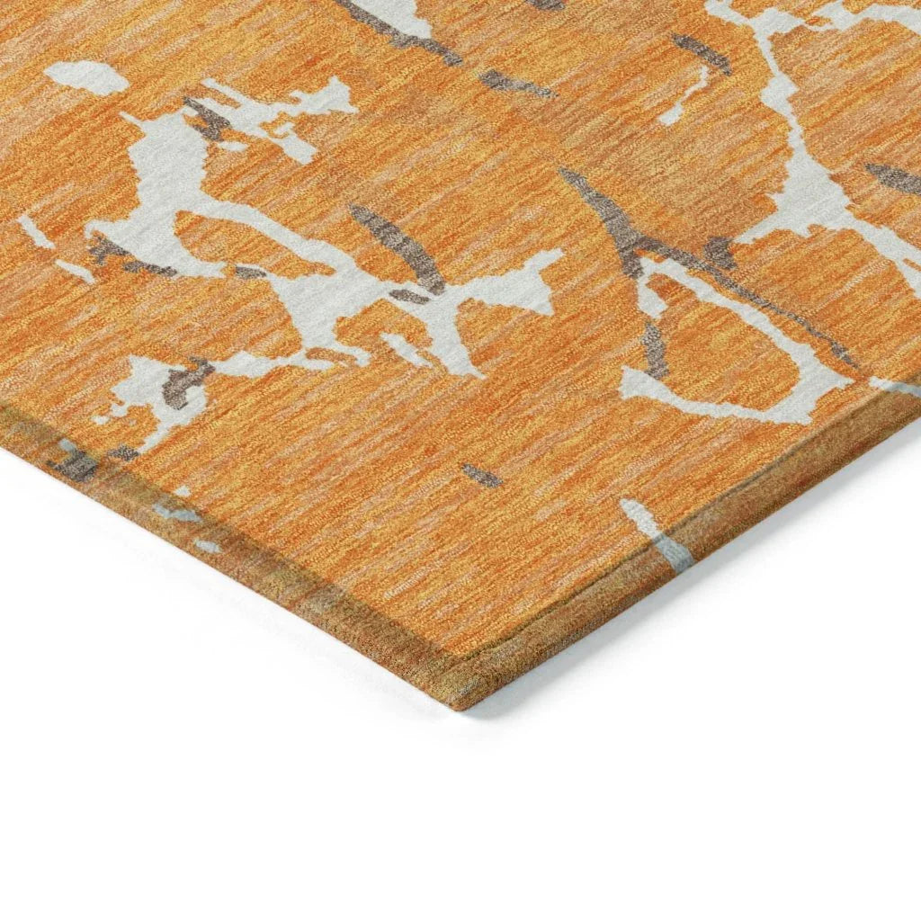 LOOMLAN Rugs Oceana Orange Washable Indoor-Outdoor Rug