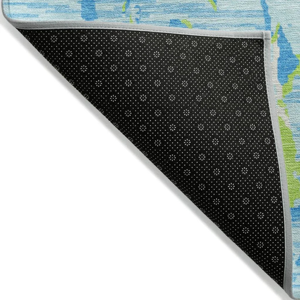 LOOMLAN Rugs Oceana Sky Washable Indoor-Outdoor Rug