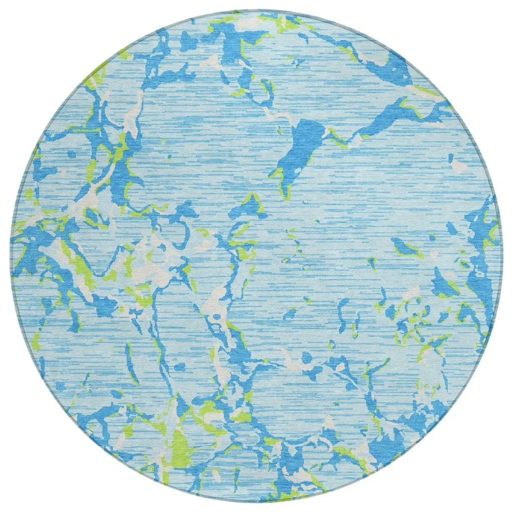 LOOMLAN Rugs Oceana Sky Washable Indoor-Outdoor Rug