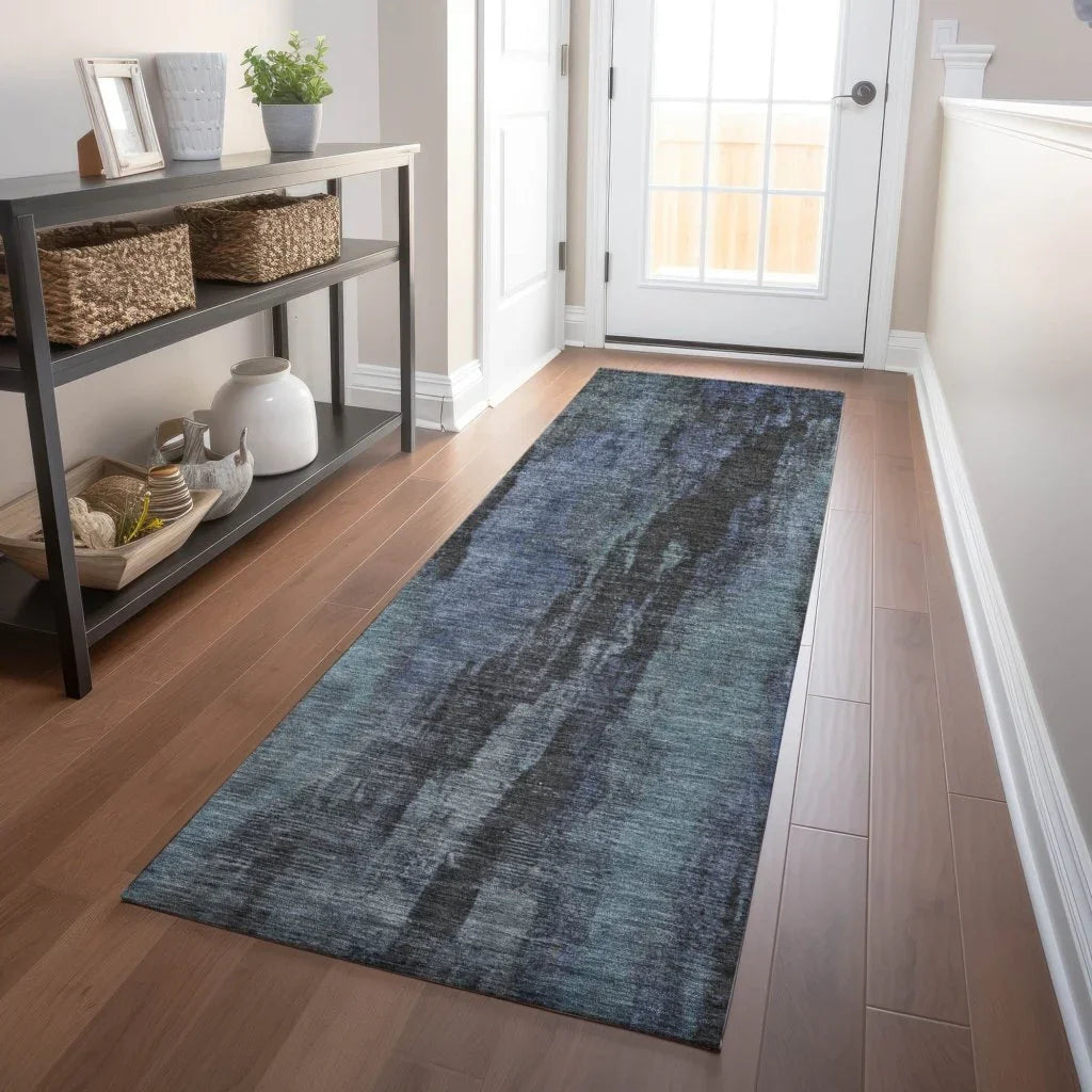 LOOMLAN Rugs Onyxelle Blue Washable Indoor-Outdoor Rug
