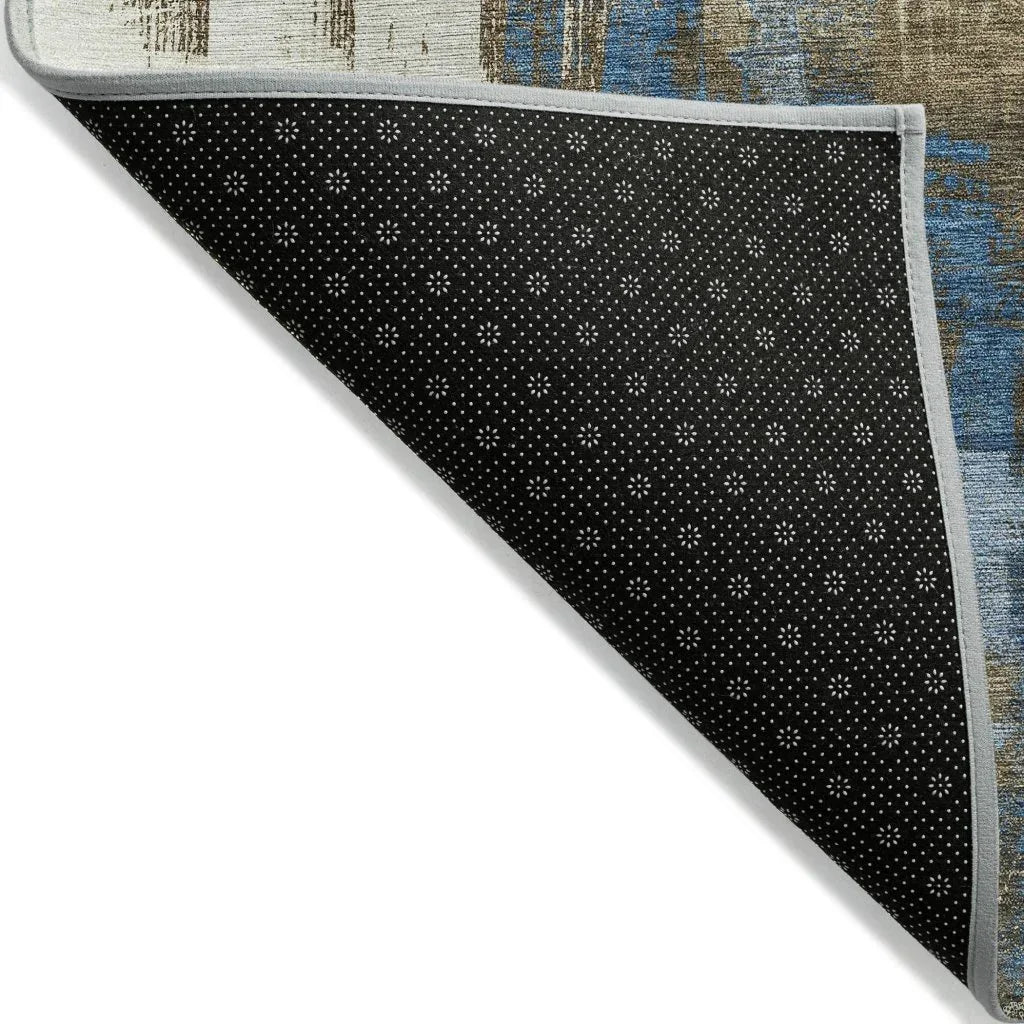 LOOMLAN Rugs Opalineh Brown Washable Indoor-Outdoor Rug