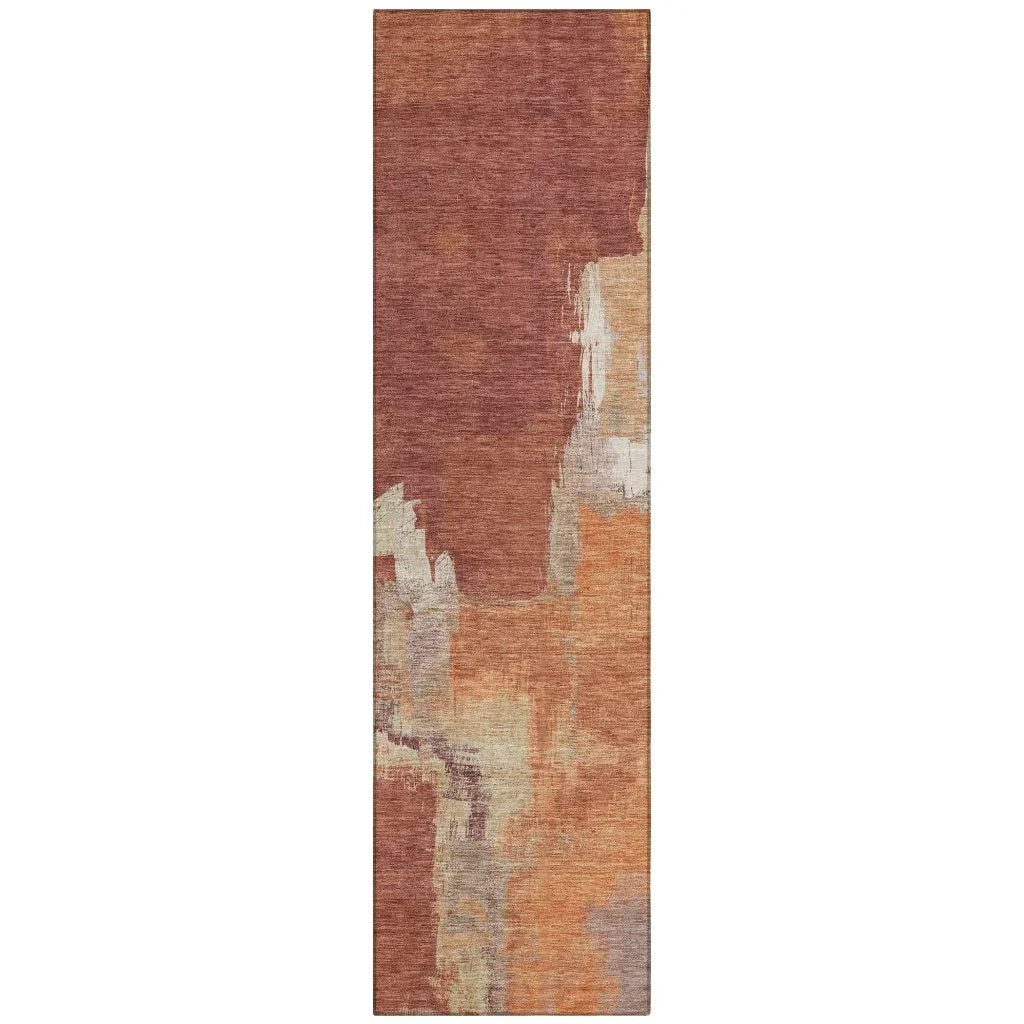 LOOMLAN Rugs Orave Orange Washable Indoor-Outdoor Rug