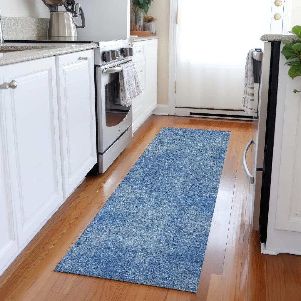 LOOMLAN Rugs Orlena Blue Washable Indoor-Outdoor Rug
