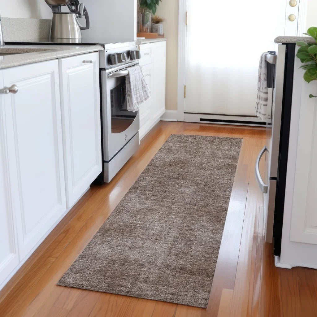 LOOMLAN Rugs Orlena Brown Washable Indoor-Outdoor Rug