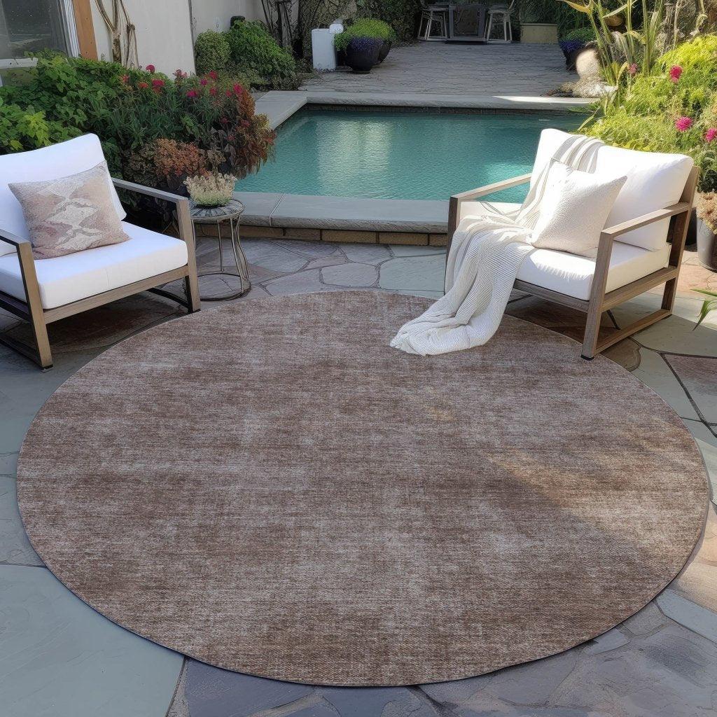 LOOMLAN Rugs Orlena Brown Washable Indoor-Outdoor Rug