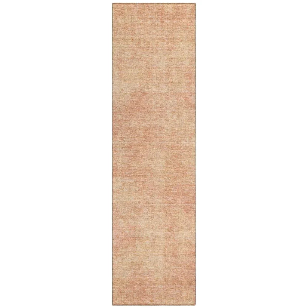 LOOMLAN Rugs Orlena Peach Washable Indoor-Outdoor Rug