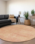 LOOMLAN Rugs Orlena Peach Washable Indoor-Outdoor Rug