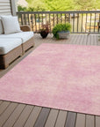 LOOMLAN Rugs Orlena Pink Washable Indoor-Outdoor Rug