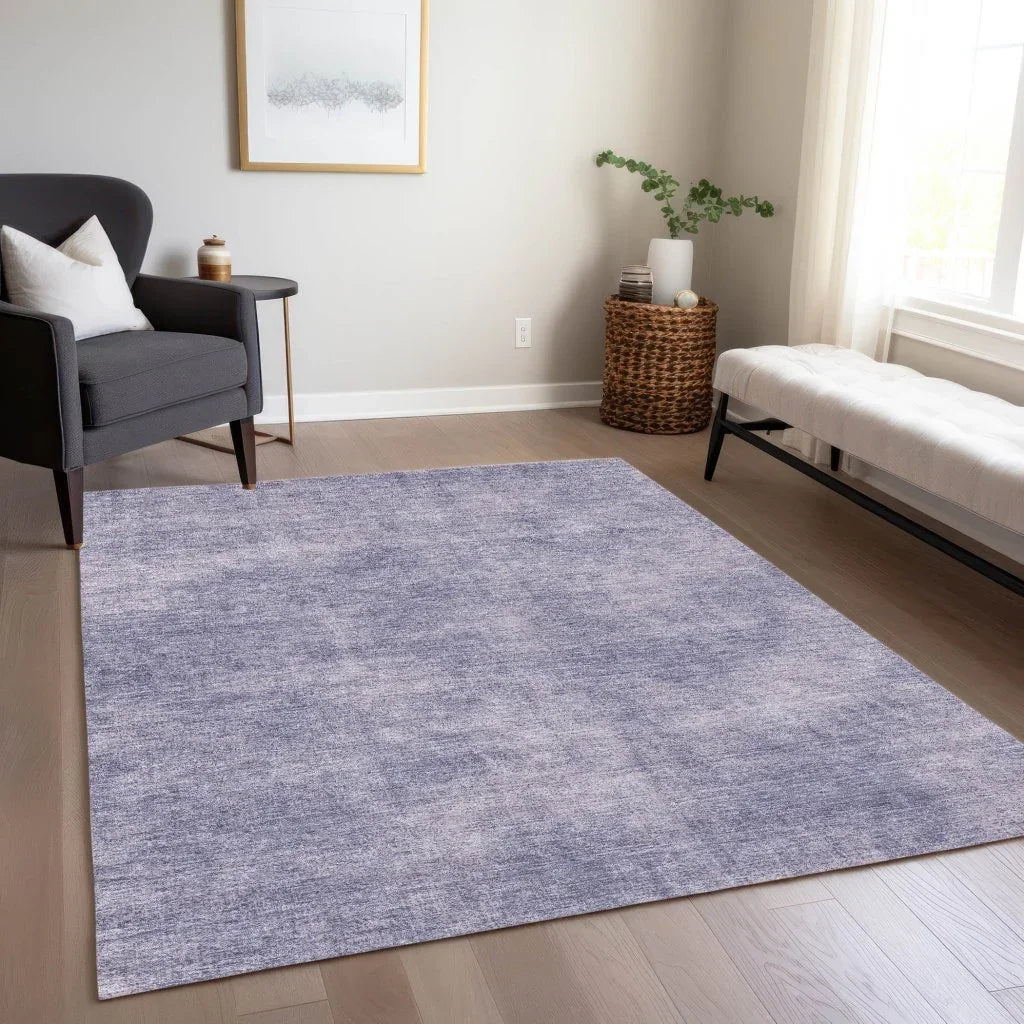 LOOMLAN Rugs Orlena Purple Washable Indoor-Outdoor Rug