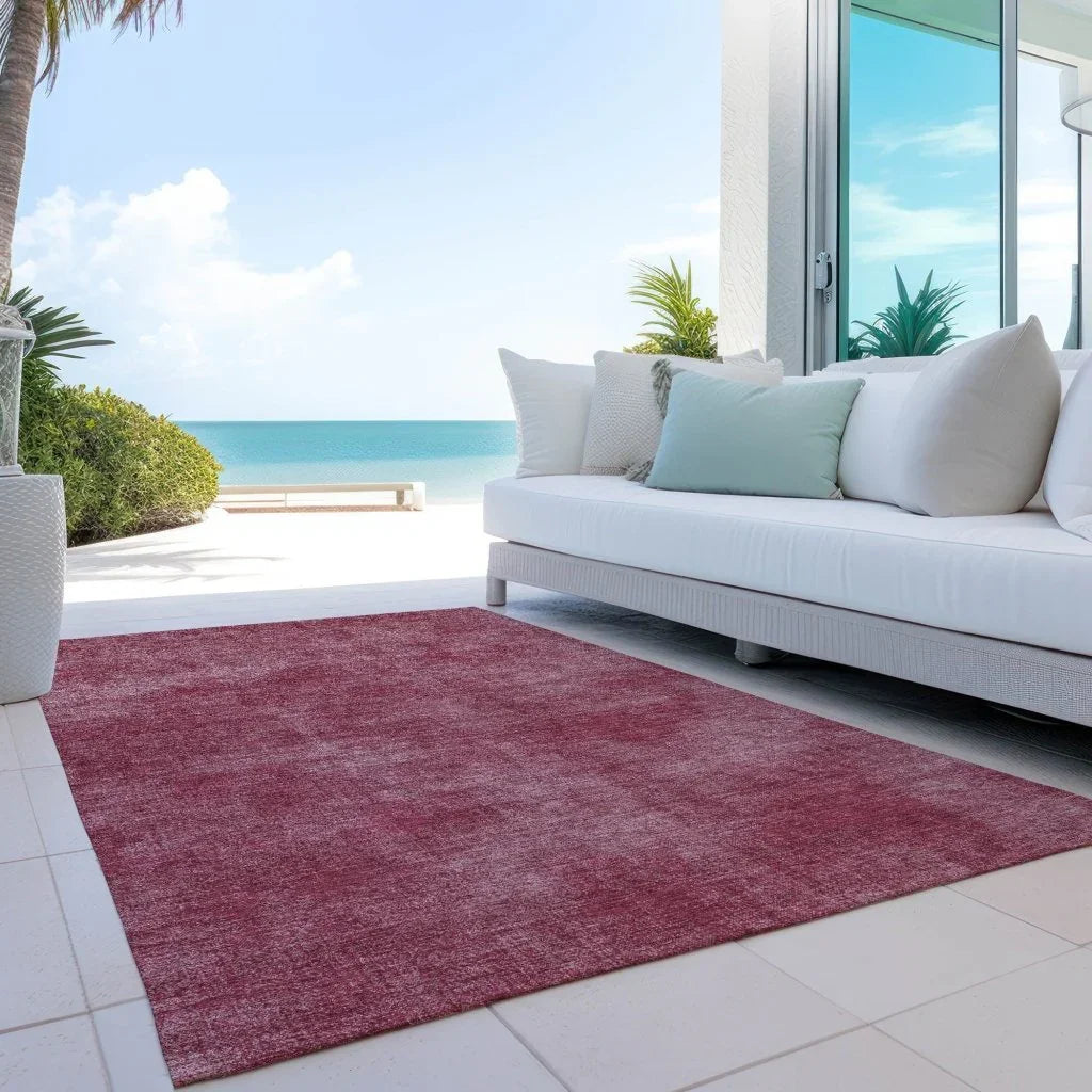 LOOMLAN Rugs Orlena Red Washable Indoor-Outdoor Rug