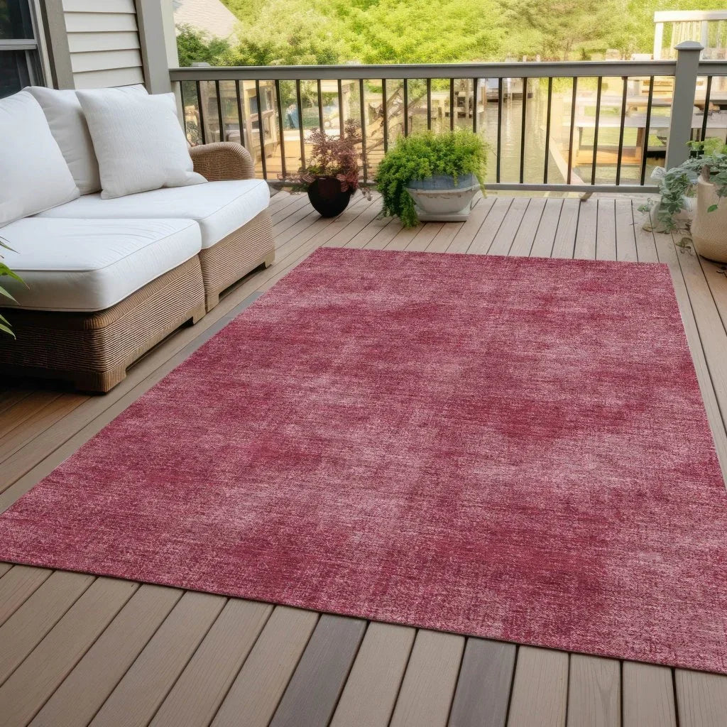 LOOMLAN Rugs Orlena Red Washable Indoor-Outdoor Rug