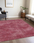 LOOMLAN Rugs Orlena Red Washable Indoor-Outdoor Rug