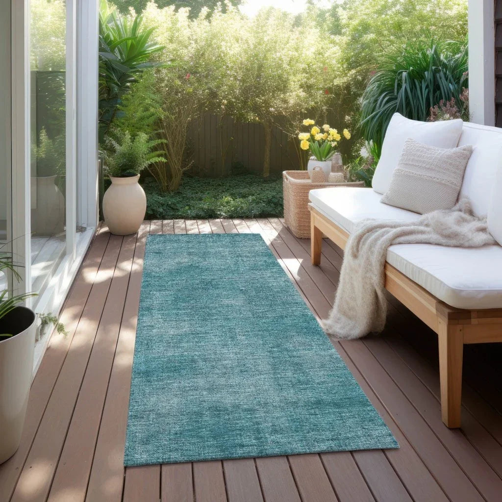 LOOMLAN Rugs Orlena Teal Washable Indoor-Outdoor Rug