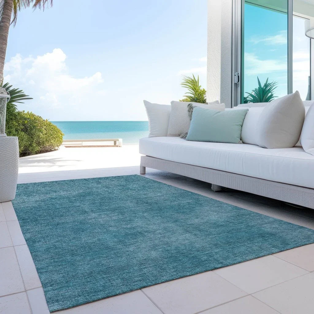 LOOMLAN Rugs Orlena Teal Washable Indoor-Outdoor Rug