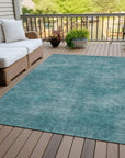 LOOMLAN Rugs Orlena Teal Washable Indoor-Outdoor Rug