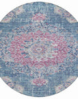 LOOMLAN Rugs Ornella Blue Washable Indoor-Outdoor Rug