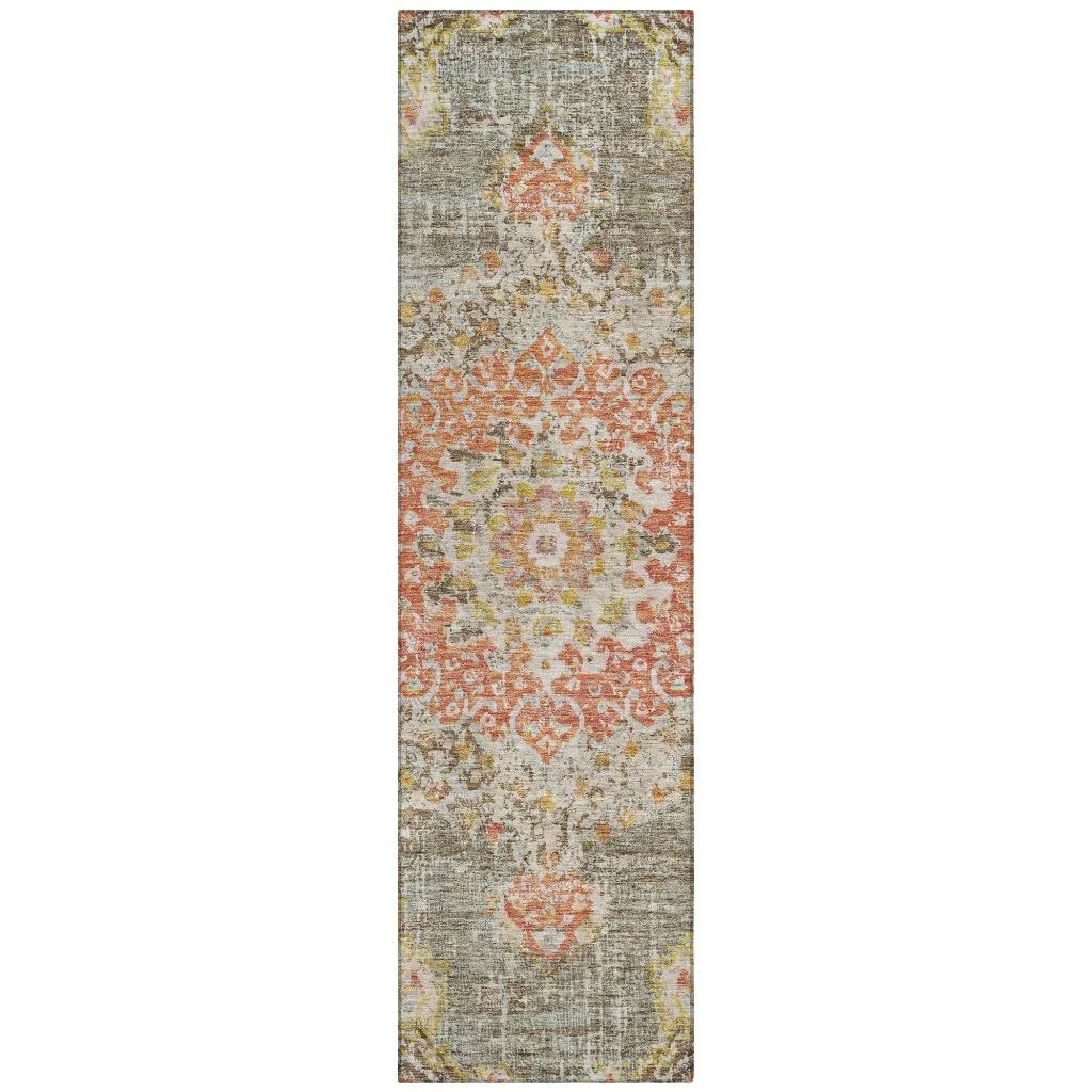 LOOMLAN Rugs Ornella Brown Washable Indoor-Outdoor Rug