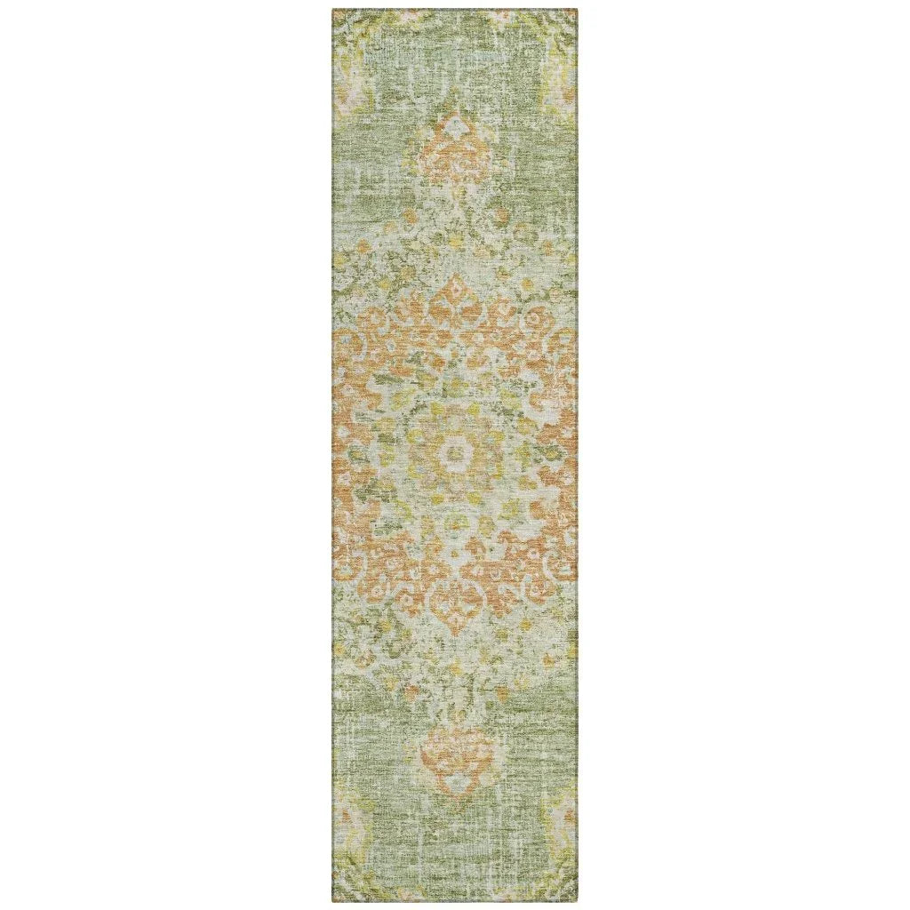 LOOMLAN Rugs Ornella Green Washable Indoor-Outdoor Rug