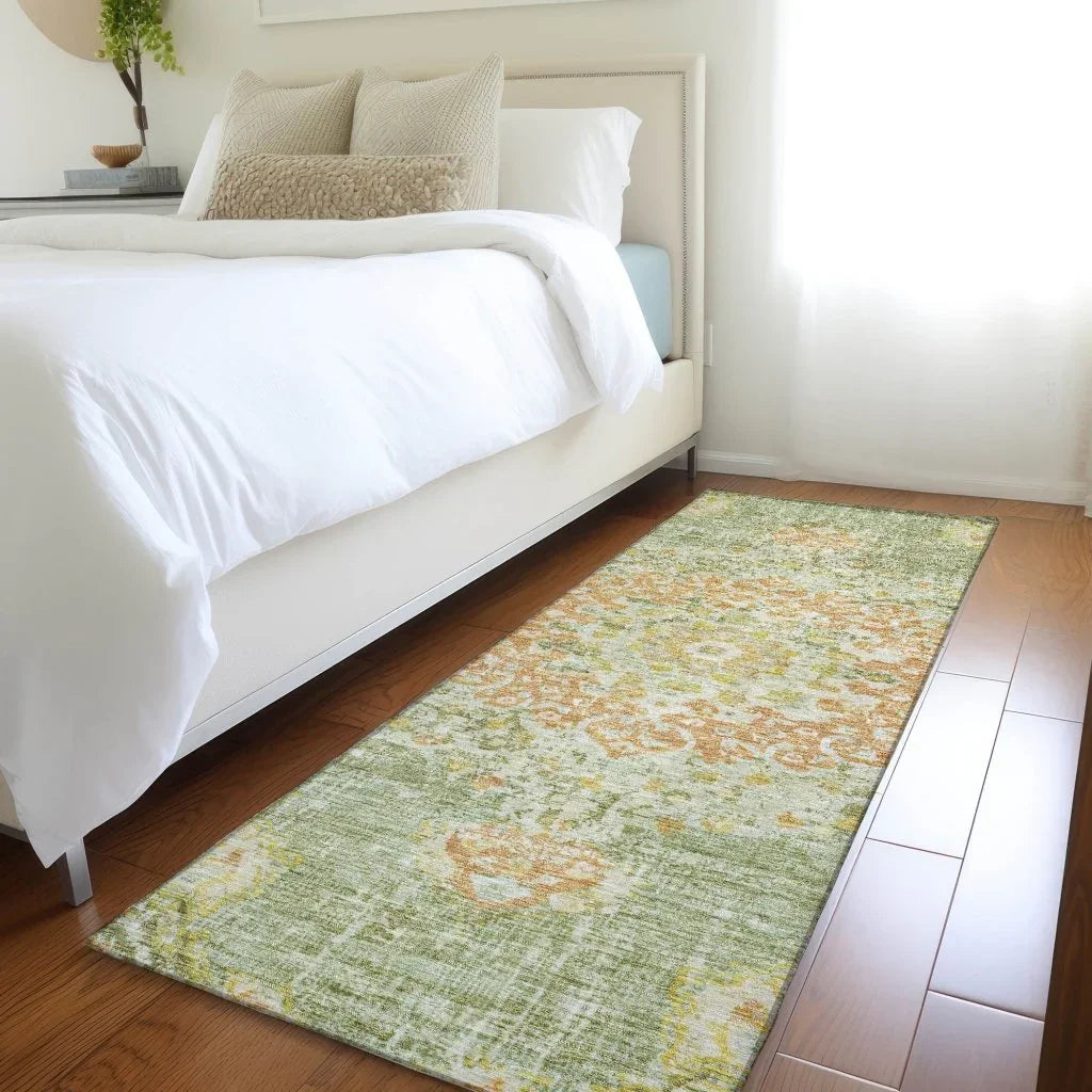 LOOMLAN Rugs Ornella Green Washable Indoor-Outdoor Rug