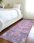 LOOMLAN Rugs Ornella Purple Washable Indoor-Outdoor Rug
