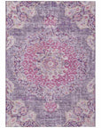 LOOMLAN Rugs Ornella Purple Washable Indoor-Outdoor Rug