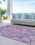 LOOMLAN Rugs Ornella Purple Washable Indoor-Outdoor Rug
