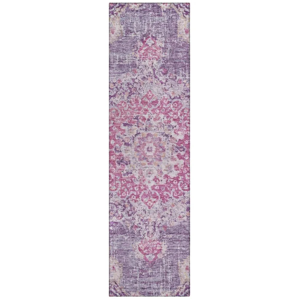 LOOMLAN Rugs Ornella Purple Washable Indoor-Outdoor Rug