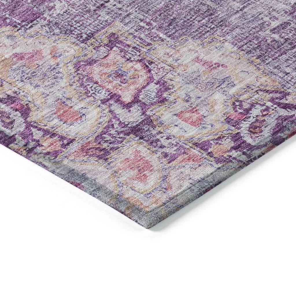 LOOMLAN Rugs Ornella Purple Washable Indoor-Outdoor Rug