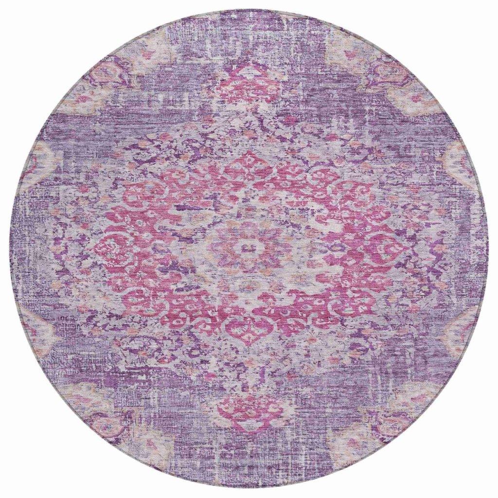 LOOMLAN Rugs Ornella Purple Washable Indoor-Outdoor Rug