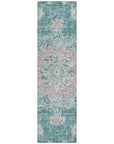 LOOMLAN Rugs Ornella Teal Washable Indoor-Outdoor Rug