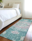 LOOMLAN Rugs Ornella Teal Washable Indoor-Outdoor Rug
