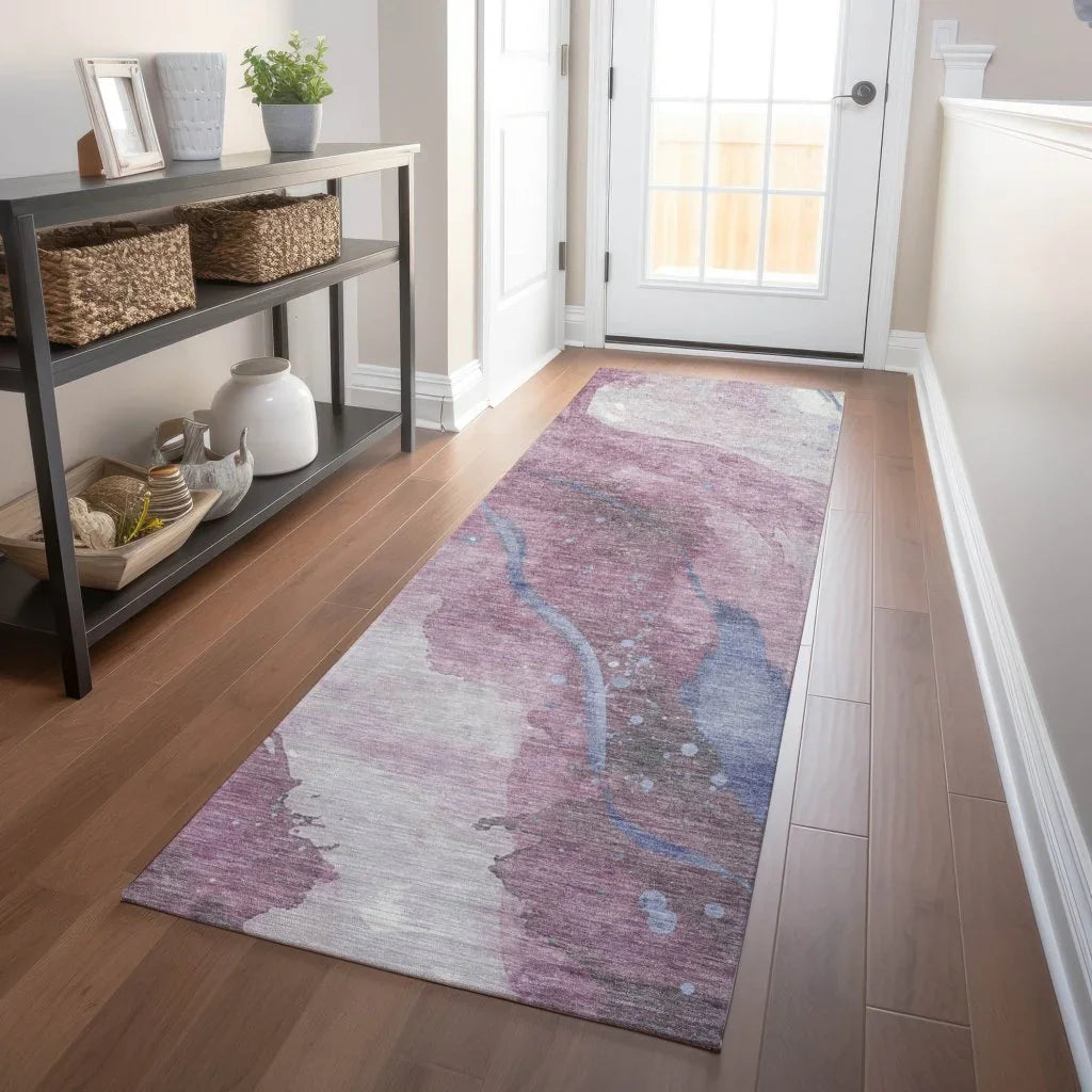 LOOMLAN Rugs Ornitha Pink Washable Indoor-Outdoor Rug