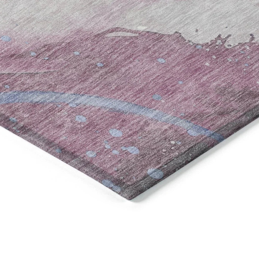 LOOMLAN Rugs Ornitha Pink Washable Indoor-Outdoor Rug