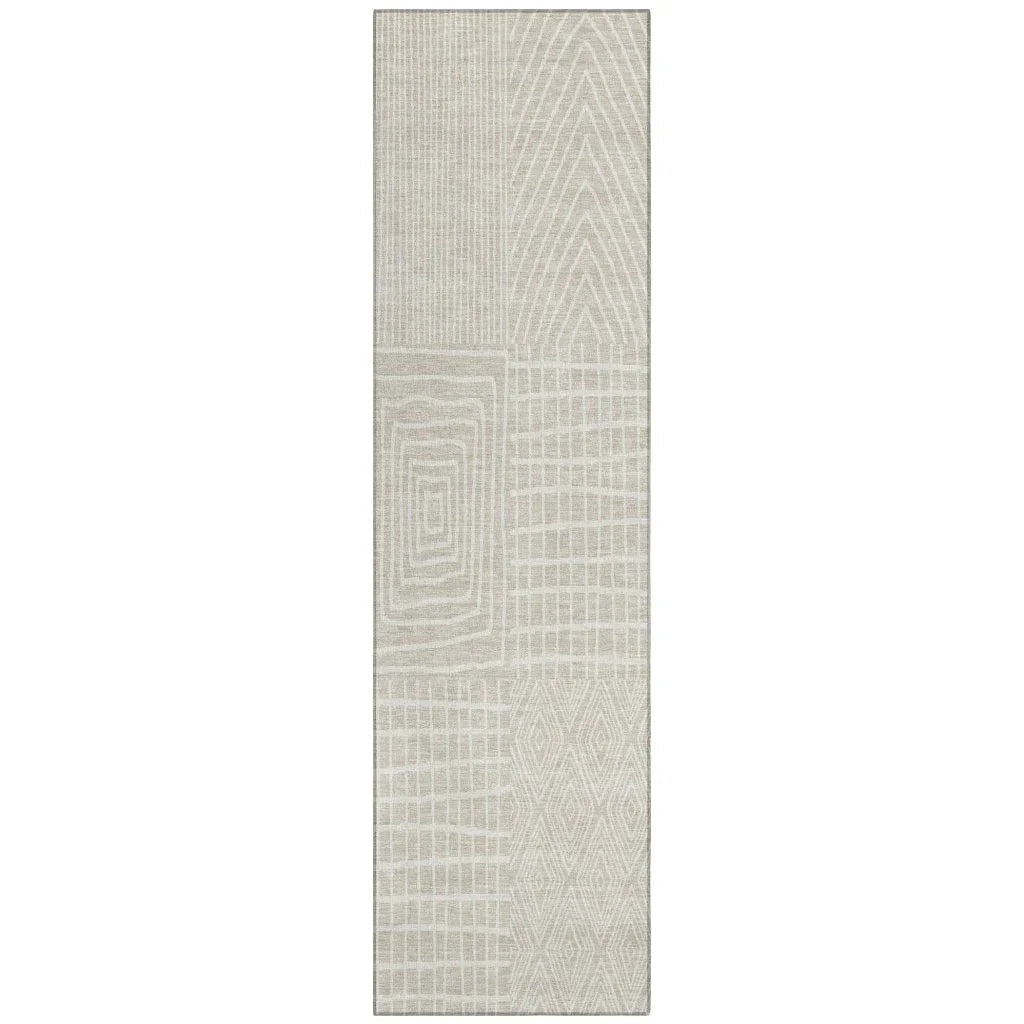 LOOMLAN Rugs Owen Beige Washable Indoor-Outdoor Rug