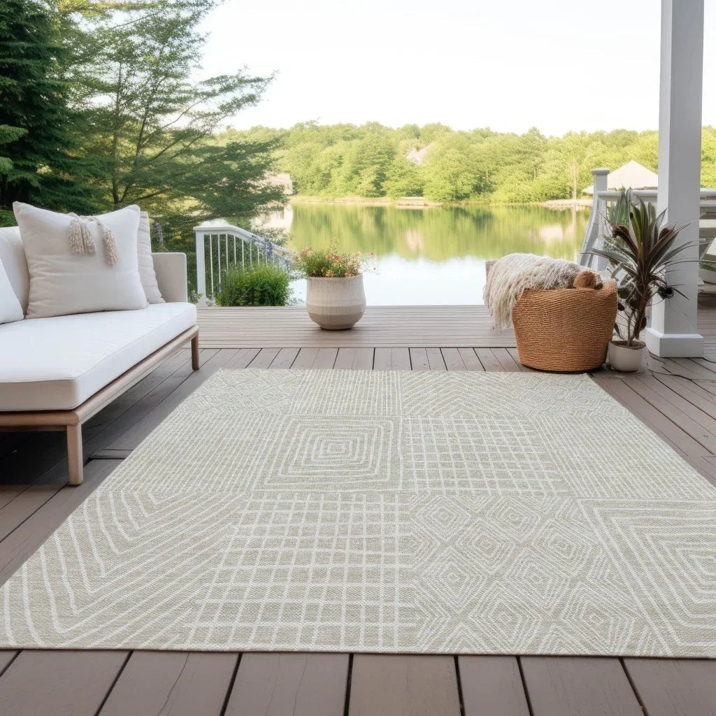 LOOMLAN Rugs Owen Beige Washable Indoor-Outdoor Rug