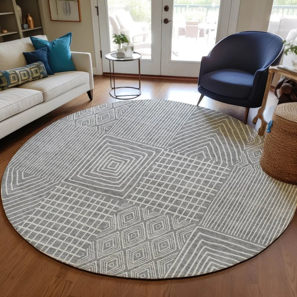 LOOMLAN Rugs Owen Grey Washable Indoor-Outdoor Rug
