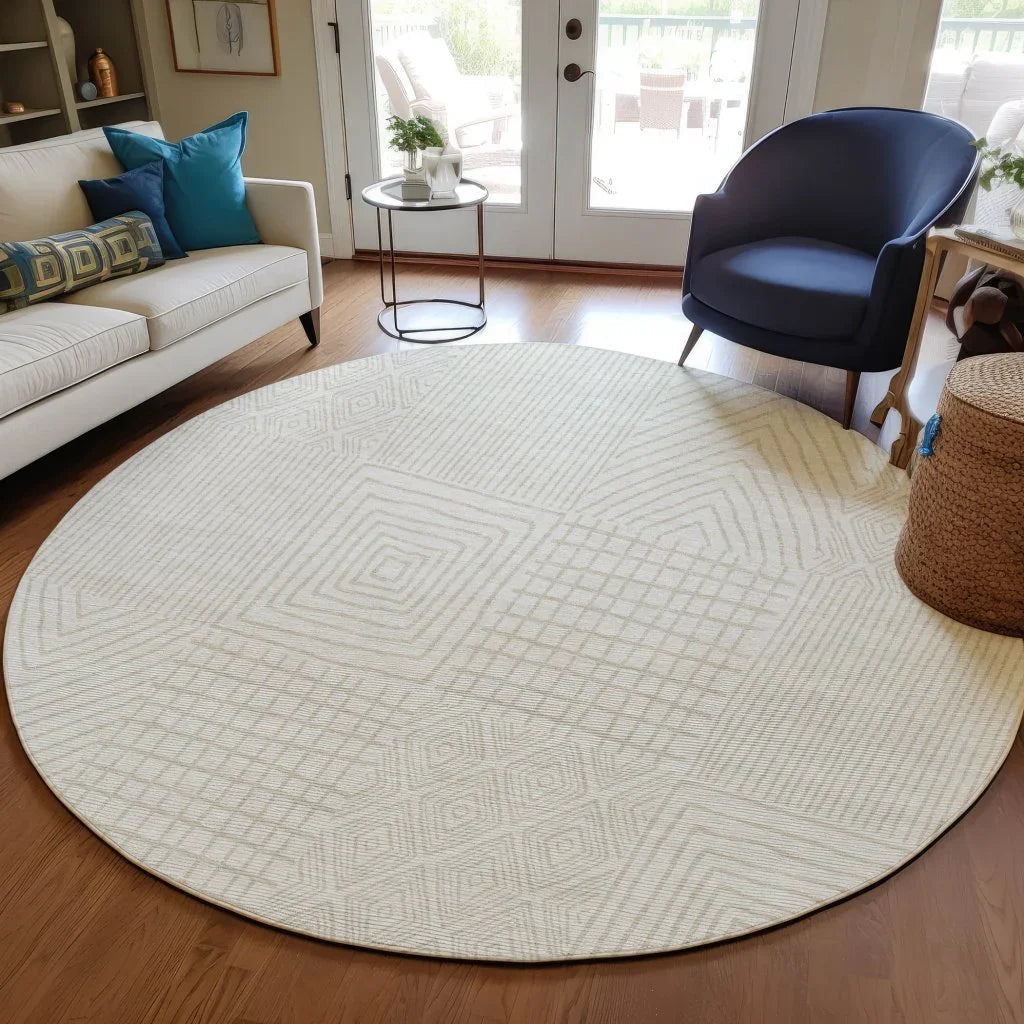 LOOMLAN Rugs Owen Ivory Washable Indoor-Outdoor Rug