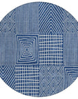 LOOMLAN Rugs Owen Navy Washable Indoor-Outdoor Rug