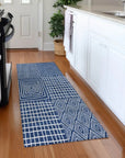 LOOMLAN Rugs Owen Navy Washable Indoor-Outdoor Rug