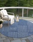 LOOMLAN Rugs Owen Navy Washable Indoor-Outdoor Rug