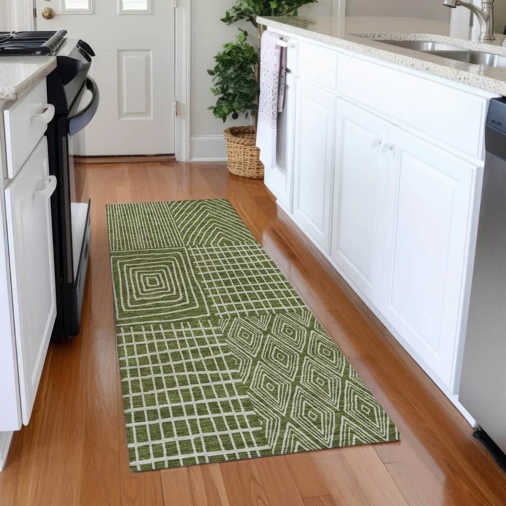 LOOMLAN Rugs Owen Olive Washable Indoor-Outdoor Rug