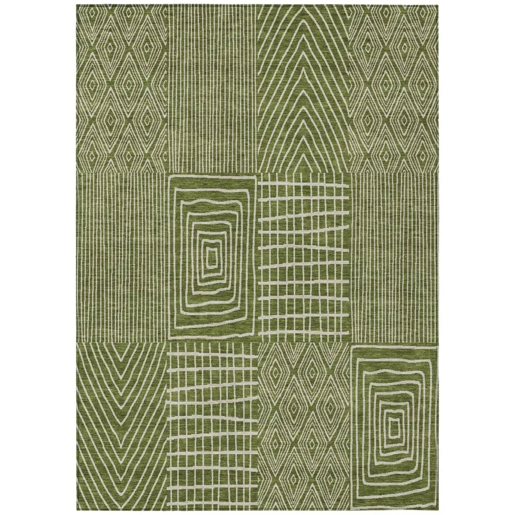 LOOMLAN Rugs Owen Olive Washable Indoor-Outdoor Rug