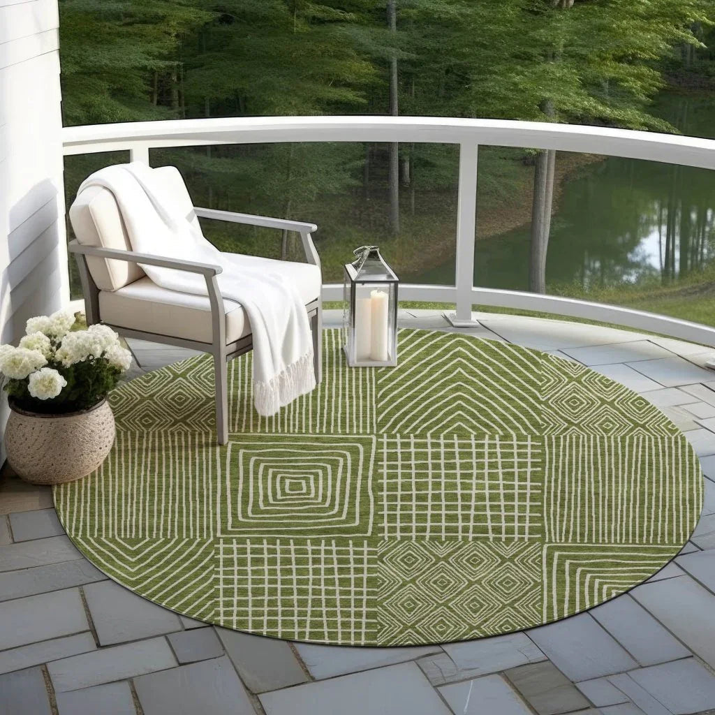 LOOMLAN Rugs Owen Olive Washable Indoor-Outdoor Rug